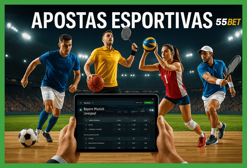 Aposte em apostas esportivas no cassino online 55BET